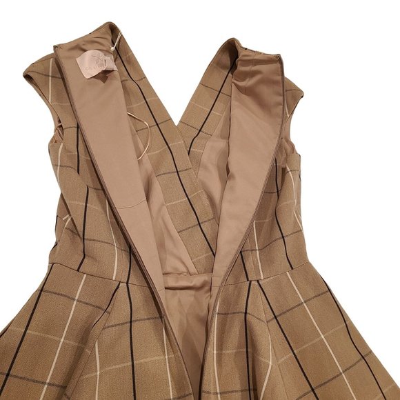 NWT Gal Meets Glam Collection Eva Plaid Midi Dress Size 6 - Picture 6 of 10